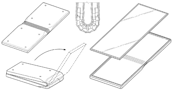 삼성전자가 개발중인 접이식 스마트폰의 모습을 보여주는 특허도면(사진=렛츠고 디지털)