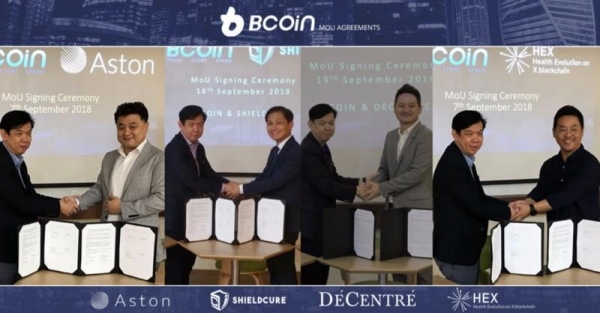비코인(BCoin)과 협력하고 있는 한국의 블록체인 프로젝트 애스톤(Aston), 헥스(Hex) 등 이미지