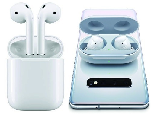 (왼쪽부터) 애플 에어팟과 삼성전자 갤럭시버즈