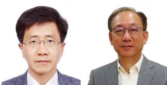 박원석 신임 한국원자력연구원장(왼쪽)과 김명준 신임 ETRI 원장.