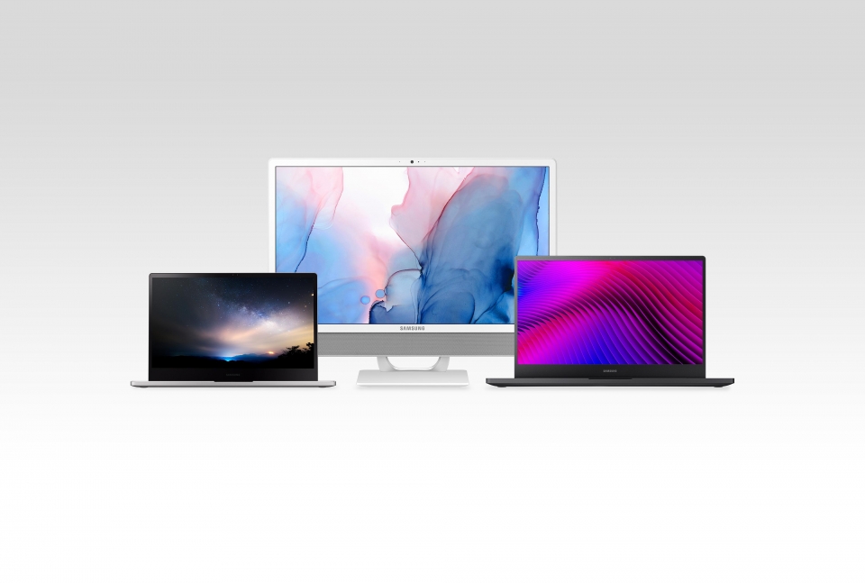 삼성 PC 신제품 3종 이미지(왼쪽부터)삼성 노트북 7, 삼성 올인원, 삼성 노트북 7 Force.
