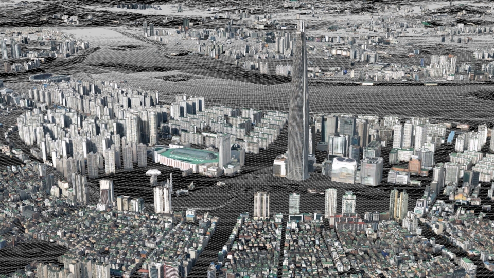 3D로 모델링화한 서울시 모습