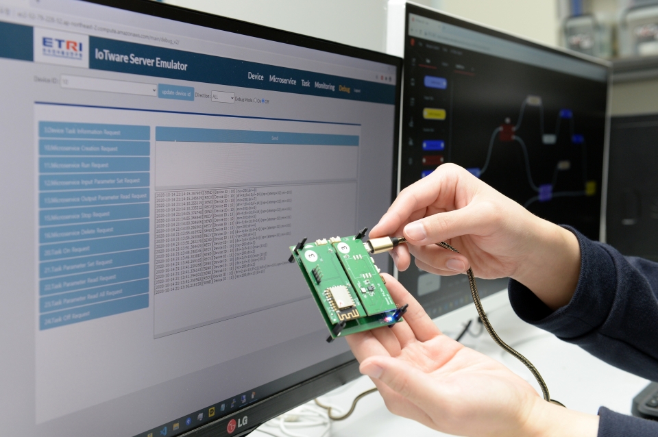 IoT웨어와 통합개발환경 IoT웨어-IDE를 활용해 개발한 소프트웨어가 탑재된 칩