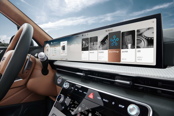 현대차기아와 삼성전자가 커넥티드 카 서비스 제휴를 위한 양해각서를 체결했다. 사진은 차량에 적용된 삼성 스마트싱스 예상 이미지.